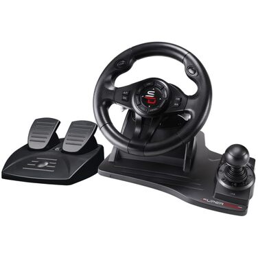 Руль SUBSONIC Superdrive Drive Pro з педалями, кермом, Paddles, вібрацією для Xbox Serie X/S, PS4, Xbox One, PC (програмований) (GS550)