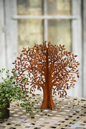 Bornhöft Metal Rust Garden Decor, Patina Rust, Rusty Garden, Rust Decor, Tree, Tree of Life, Garden Decor, Patina Rust, Table Decor, Metal Rust Look (Tree Large)