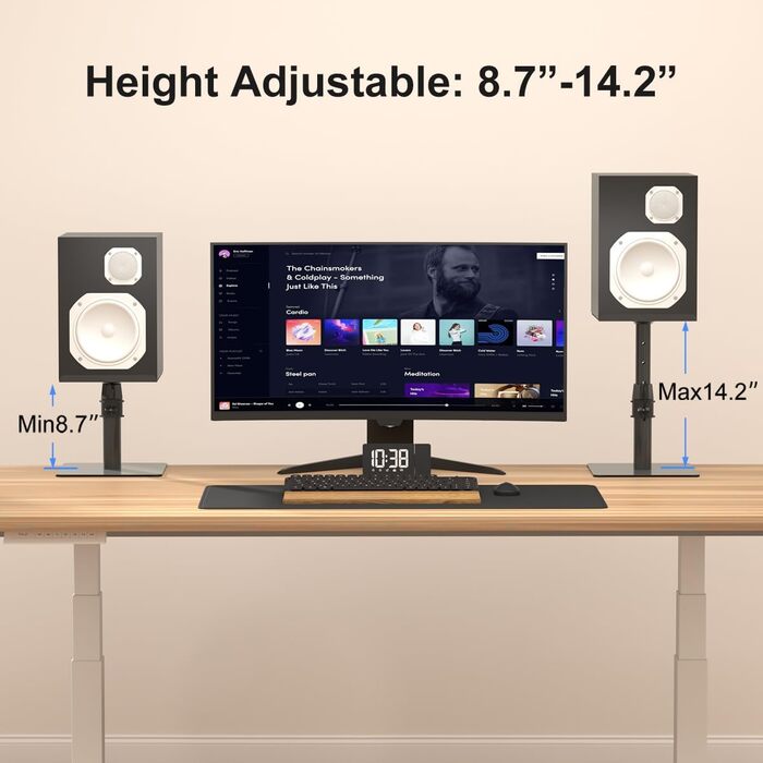 Підставка для колонок Suptek - 2 шт., чорний колір, 20 x 16.5 см, SDM003MB/SDM001T