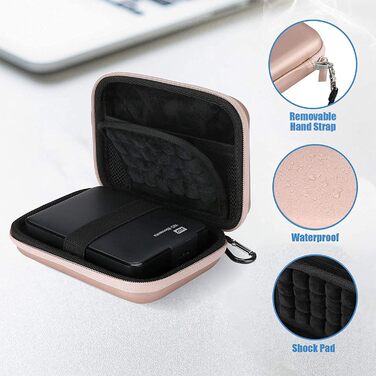 Чохол для жорсткого диска ProCase 2.5' (Rose Gold) - сумісний з Seagate, Toshiba, WD, Samsung, UnionSine