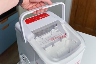 Машина для приготування льоду Salco Coca Cola – 10 кг на день, 2 розміри кубиків, червоний дизайн, для коктейлів та вечірок