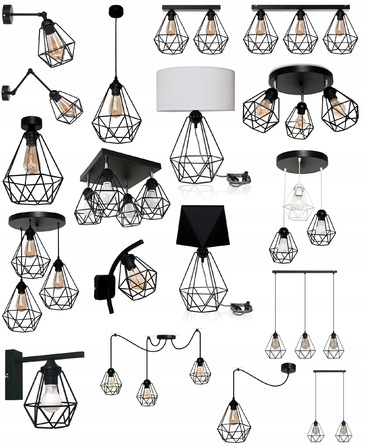 Настільна лампа JasnoCiemno DIAMOND, чорна, 60 Вт