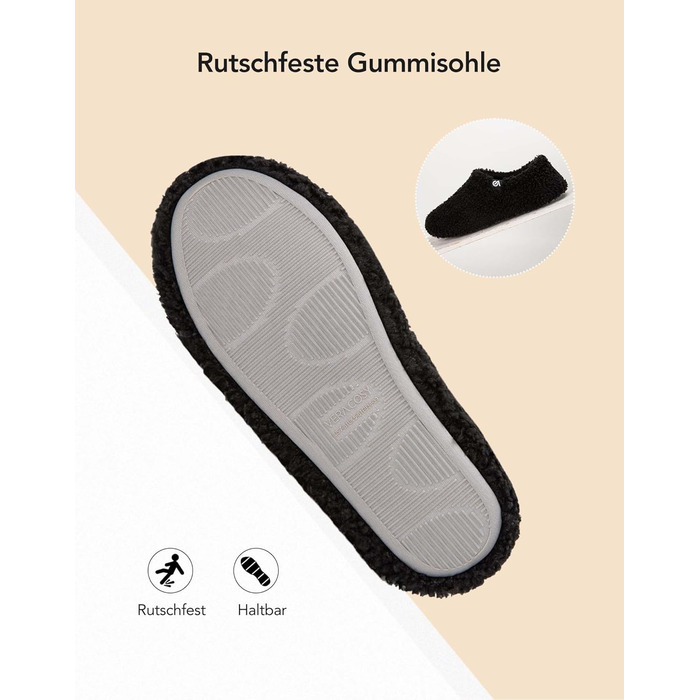 Тапочки VeraCosy жіночі з піною пам'яті, закритий задок, з підкладкою Polar Fleece, 38/39 EU, чорні