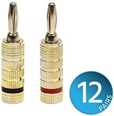 Бананові роз'єми Monoprice з гвинтовим затискачем, закриті (12 пар)