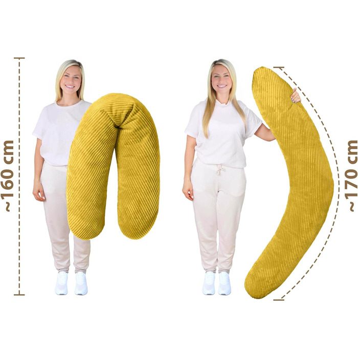 Подушка для годування та вагітності Amilian Stillkissen XXL 170 см - для сну на боці - з наповнювачем та знімним чохлом