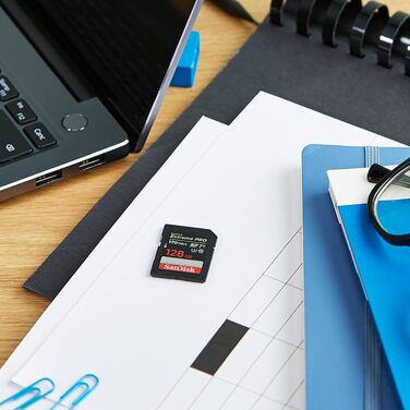 Карта пам'яті SanDisk Extreme PRO 128GB SDXC UHS-I Class 10 U3 V30, швидкість до 170МБ/с, чорна