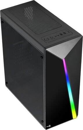 Корпус для ПК AeroCool SHARD, ATX, з акриловим склом, RGB, 13 режимів, вентилятор 12 см, чорний
