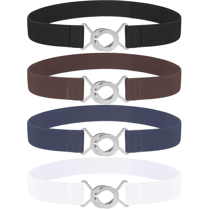 Еластичний ремінь LeaCoolKey для жінок та чоловіків, тонкий, стрейчевий, для джинсів та суконь, 80 см, кольори: чорний, коричневий, білий, блакитний
