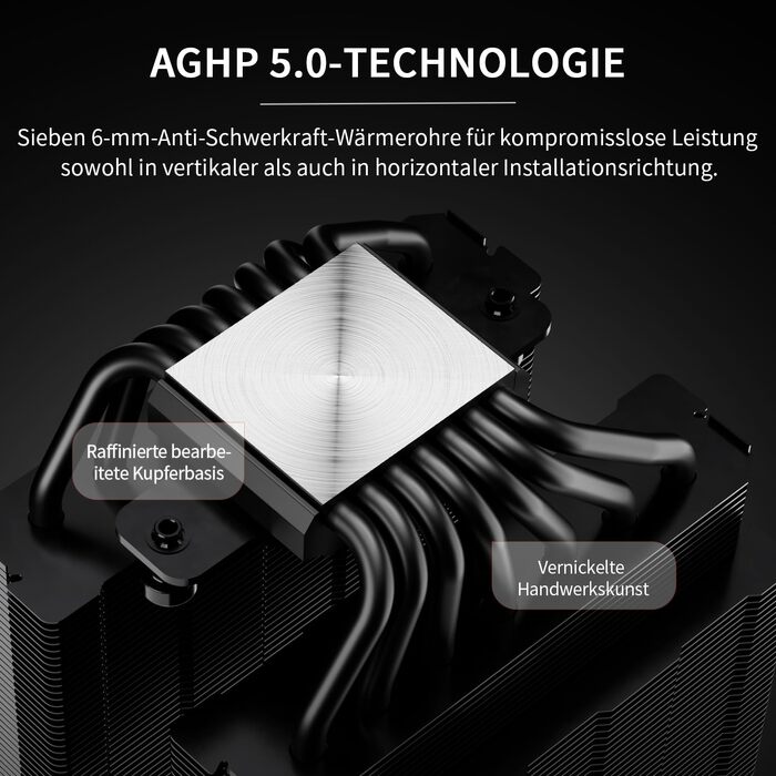 Кулер для процесора Thermalright Phantom Spirit 120 EVO, 7 теплових трубок, 2 PWM вентилятори 2150 RPM, сумісність з AMD AM4/AM5 та Intel LGA 115X/1200/1700/1851/2000 (Чорний, PS120 D EVO)