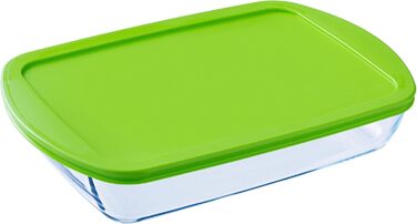 Форма для запікання Pyrex FTE RECT PX 40x27 см, 4,5 л, боросилікатне скло, зелена