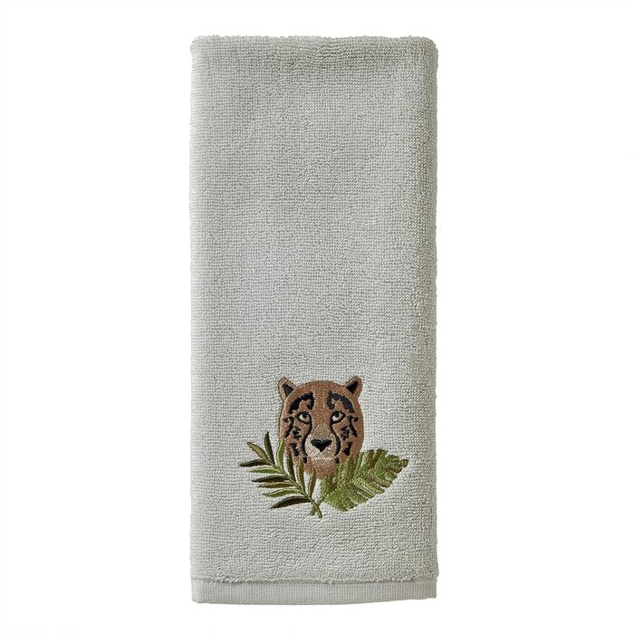 SKL Home Vern Yip Jungle Cats Toothbrush Holder, Ceramic, White (Towel Set, Cheetah)