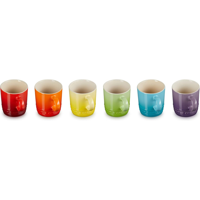 Le Creuset 6-Piece Stoneware Espresso Cups, 100 ml, Rainbow, 79114108359030