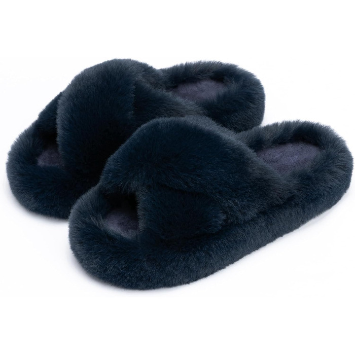 Жіночі домашні тапочки Chantomoo з піною Memory Foam - зручні, теплі, з штучним хутром, колір блакитний (42/43 EU)