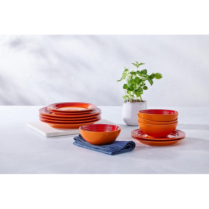 Набір посуду Le Creuset 12 предметів з кераміки (Steinzeug), 79351000607081, Колір: Огненний Червоний