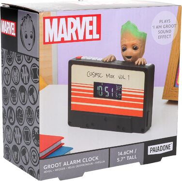 Paladone Marvel I Am Groot Alarm Clock - Officially Licensed Guardians of the Galaxy Digital Clock with Alarm Timer, Living & Bedroom Decoration for Superhero Fans, Collector's Gift - 5.7