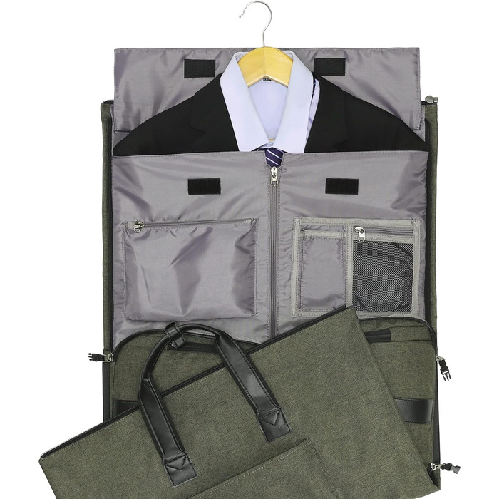 Garment Bag Suit Cover for Men Women, Suit Travel Bag, Clothes Bags Shoe Bag - 2 in 1 Hanging Suitcase Garment Travel Bags, High-Quality Garment Bag for Suit and Dress (A-coffee)