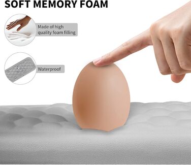 Підставка для зап'ястя Giecy для клавіатури та миші, Memory Foam, ергономічна, з антиковзаючою основою, для офісу, ноутбука, геймінгу (білий/сірий)
