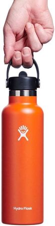 HYDRO FLASK - 21oz (621ml) Water Bottle with Straw Lid - Vacuum Insulated, Reusable Stainless Steel Bottle - Leak-Proof Lid - Hot & Cold - Small Opening - Mesa