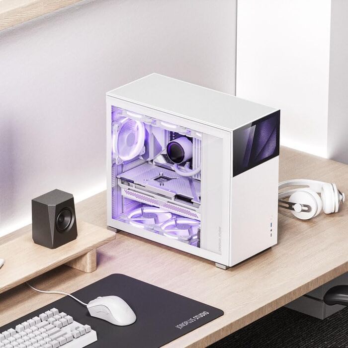 Корпус для ПК Jonsbo D41 Screen ATX, загартоване скло, білий