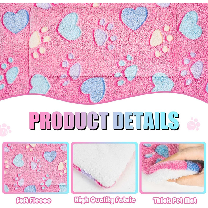 М'яке ліжко-матрац для собак та котів MICOOYO, 69x52 см, рожевий