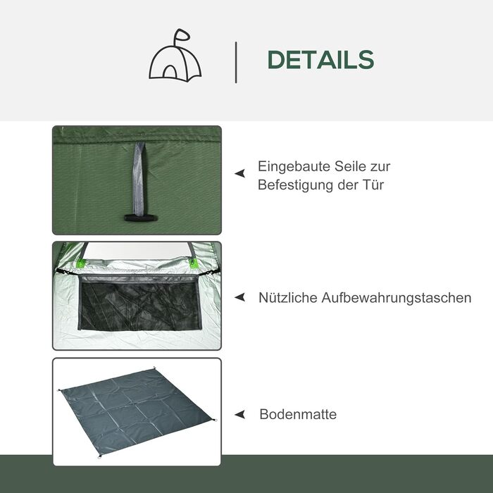 Outsunny Pop-Up Camping Shower Tent & Toilet Privacy Shelter with Carry Bag - Portable Outdoor Changing Room & Shelter - 126x124x189cm
