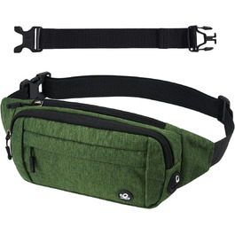 Сумка на пояс Waterfly: чоловіча/жіноча, спортивна, для подорожей, прогулянок з собакою, на пояс, з регульованим ремінцем (темно-зелена)