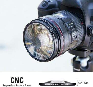 Фільтр Neewer для камери з ефектом розділених діоптрій (58mm) - лінійний призма K9 з алюмінієвим каркасом, для створення ефекту розмиття та повторення кольору