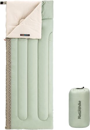 Спальний мішок Naturehike Envelope, 3-сезонний, ультралегкий, водонепроникний, для дорослих, з'єднувальний та пральний, для кемпінгу, трекінгу, альпінізму, зелено-сірий