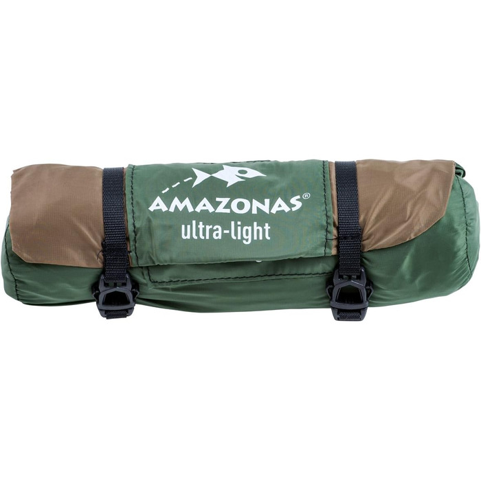 Гамак Amazonas Ultra-Light Adventure Coyote Kingsize 275x140 см, зелений/коричневий - надлегкий (180г), до 150 кг