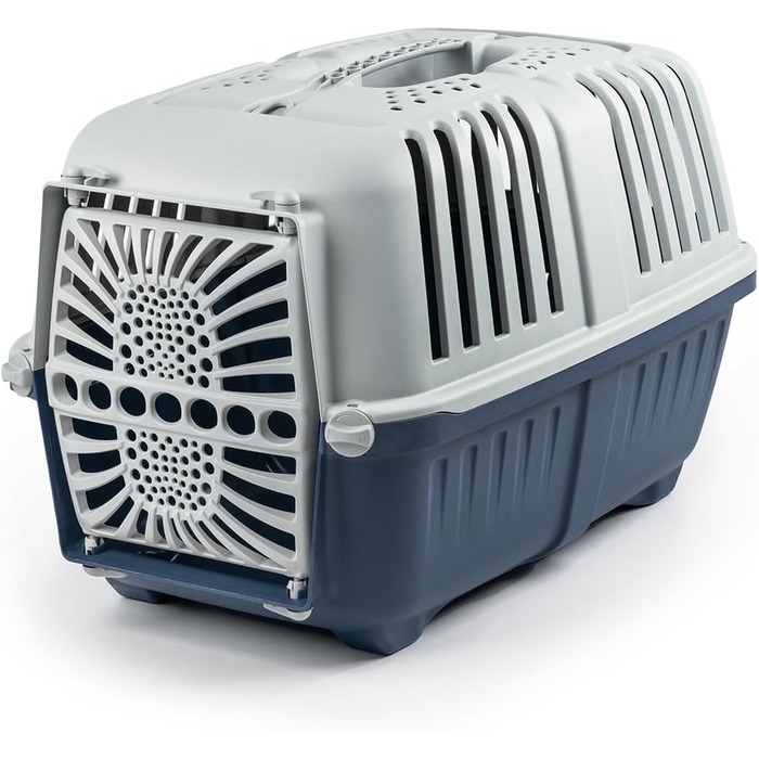 Транспортний бокс для собак Lionto, 55x36x36 см, з ручкою, для собак та котів, до 15 кг, синій