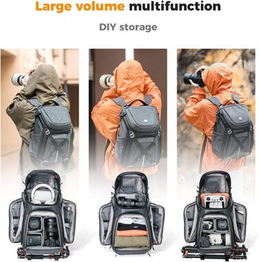 Рюкзак для камери K&F CONCEPT водонепроникний, для 2 камер та ноутбука 15.6