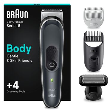 Триммер для тіла Braun Bodygroomer Series 7 BG7555: Бездротовий, водонепроникний, з насадками для інтимної зони та тіла