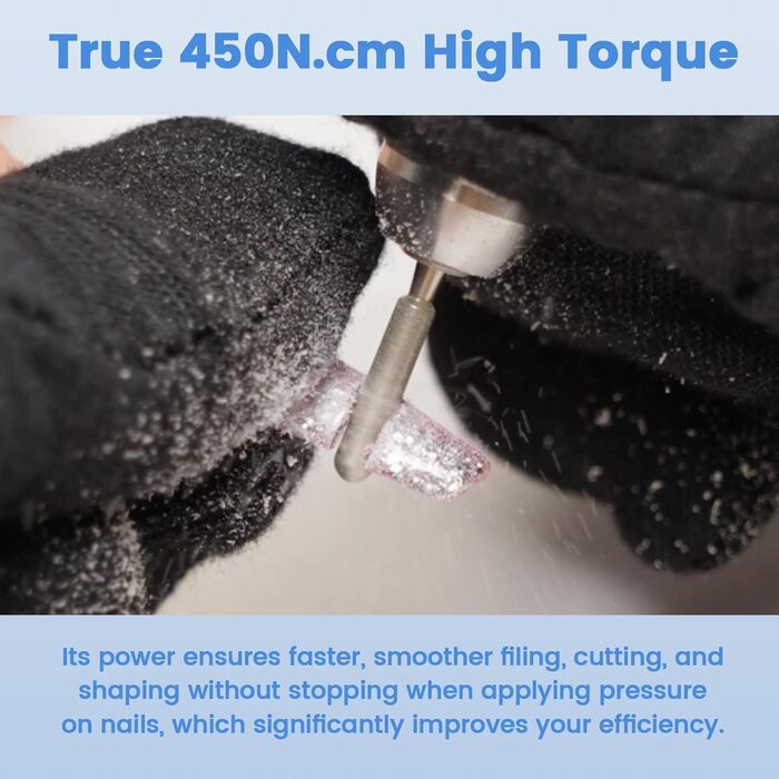 Електричний нагліфрезер Delanie 35000 об/хв для акрилових та звичайних нігтів - акумуляторний, з набором свердел, регулювання швидкості та напрямку (білий)