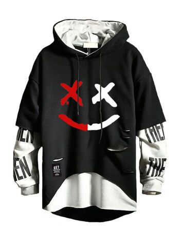 Чоловічий худі Hello MrLin Techwear у стилі японського стрітвеару, хіп-хоп джемпер з патчами, чорний