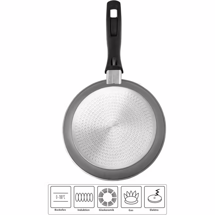 STONELINE 3-piece Frying Pan Set, 16/20/24 cm, Non-stick coated pan with real stone particles, pan suitable for induction and oven use, gray, for oil and fat-free frying