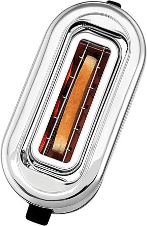 WMF Kitchen Mini 1-Slice Toaster, Long Slot XXl-Toast, Mini Toaster with Roll Attachment, 7 Browning Levels, Overheat Protection, 600W, Matte Stainless Steel, Single