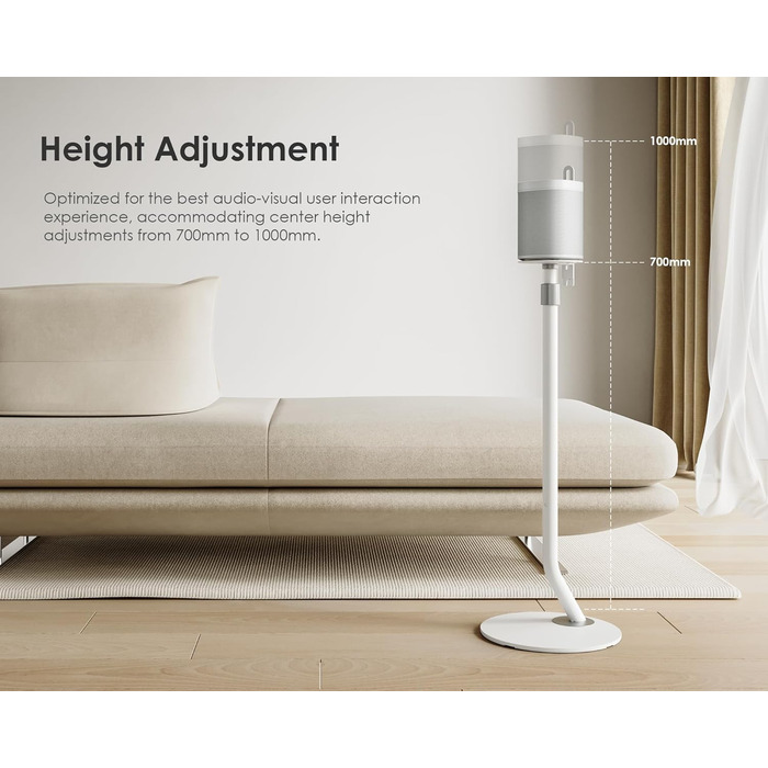 Підставка для колонок FITUEYES Design, металева, регульована по висоті, 2 шт, білий колір