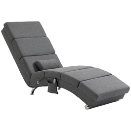 HOMCOM Recliner with Massage Function Electric Lounge Chair Massage Chair with High Backrest, Remote Control, Foldable TV Chair with 5 Modes, Pillow, Dark Grey | Aosom