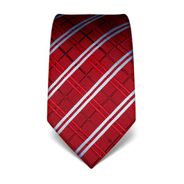 Краватка чоловіча Vincenzo Boretti, шовк, клітинка, бордовий, 8 см - для костюма та сорочки, діловий стиль, весілля
