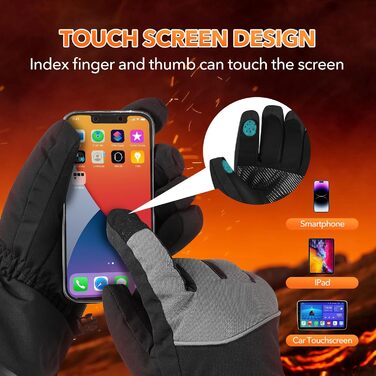 Гріючі рукавички для чоловіків та жінок з акумулятором 5V 5000mAh, 3 режими нагріву, для мотоциклів, велосипедів, катання на лижах