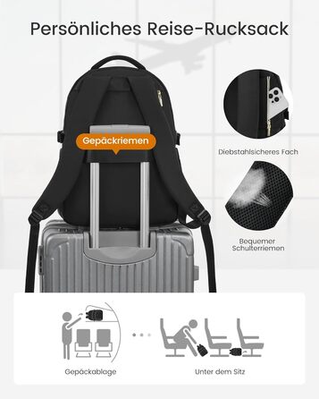 LOVEVOOK Рюкзак для жінок, 15.6 дюймів, водонепроникний, для школи, підлітка, елегантний, для роботи, навчання, подорожей, універсальний, чорно-бежево-коричневий