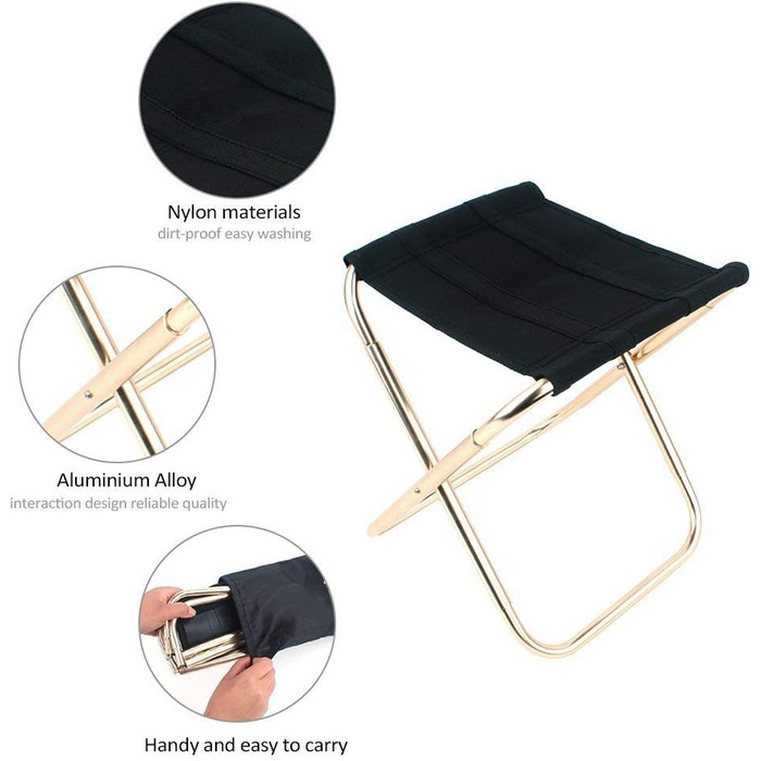 Легкий складаний стілець з алюмінію: портативний, для кемпінгу, риболовлі та подорожей