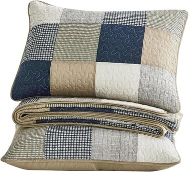 Комплект ковдр Chezmoi Collection Quinn: 3 шт. з квітковим візерунком гібіскуса, смугастий, з бавовни, легкий, двосторонній, Oversized King