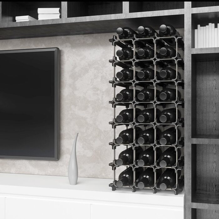 Wine rack, stainless steel, silver, 49.5 x 49.5 cm, 25-unit (9er Small Kit Wine Rack)