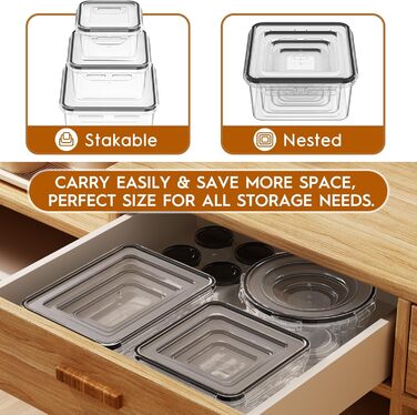 Контейнери для зберігання продуктів з кришкою, герметичні, набір 24 шт.