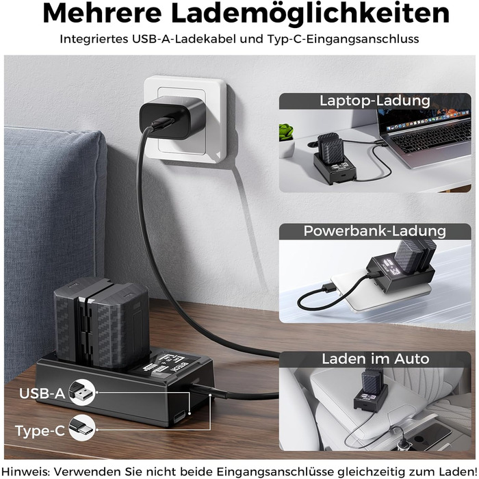 Акумулятор BTECH NP-FZ100 2600mAh (2 шт.) + Зарядний пристрій USB-C PD 18W для Sony A7 III/IV/R III/IV/V/C/S III/A9/A6600/A6700/FX3/FX30 (чорний)
