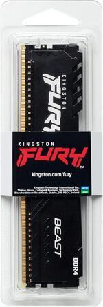 Kingston FURY Beast DDR4 32GB (2x16GB) CL18 Комплект оперативної пам'яті для ПК, 3600MHz