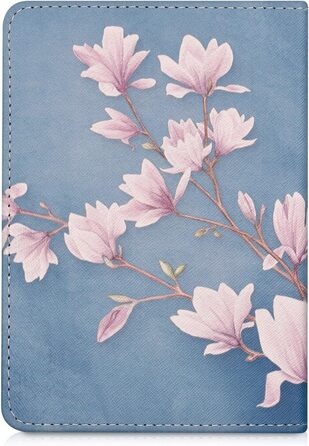 Чохол-книжка kwmobile для Tolino Shine 2 HD - квітковий принт (Pusteblume Love, білий, чорний)