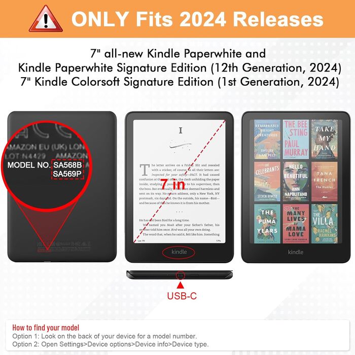 Чохол Fintie для Kindle Paperwhite 12-го покоління (2024/2025) - авто-сон/пробудження, Marineblau