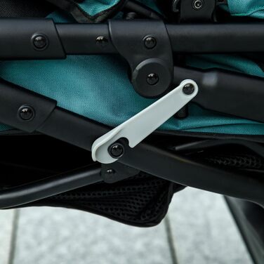 Візок для собак та котів PawHut, складний, до 20 кг, з великими колесами, з подушкою, сіткою та дверима, з кошиком для зберігання (темно-зелений)